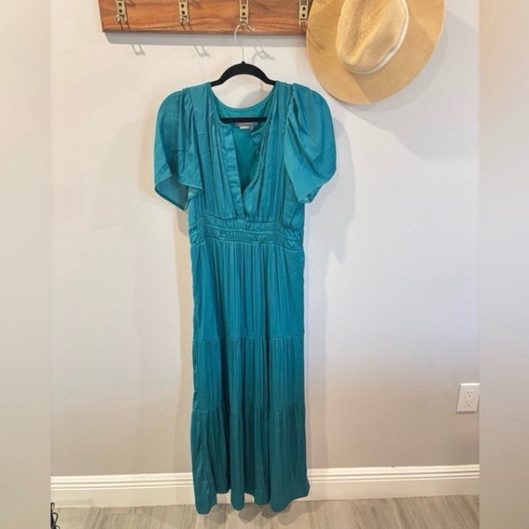 Anthropologie Silky Somerset Maxi Dress in Teal Size Medium - Picture 9 of 9